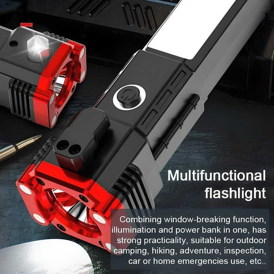 Rechargeable LED Torch with Long Beam Range & Power Bank