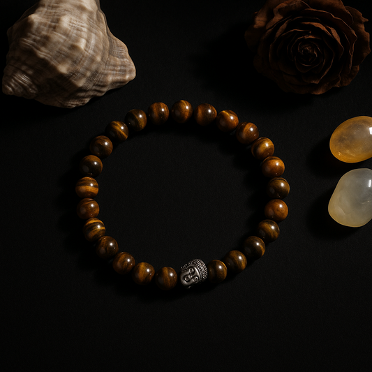 Tiger's Eye Stone and Crystal Beads Bracelet Pack of 1