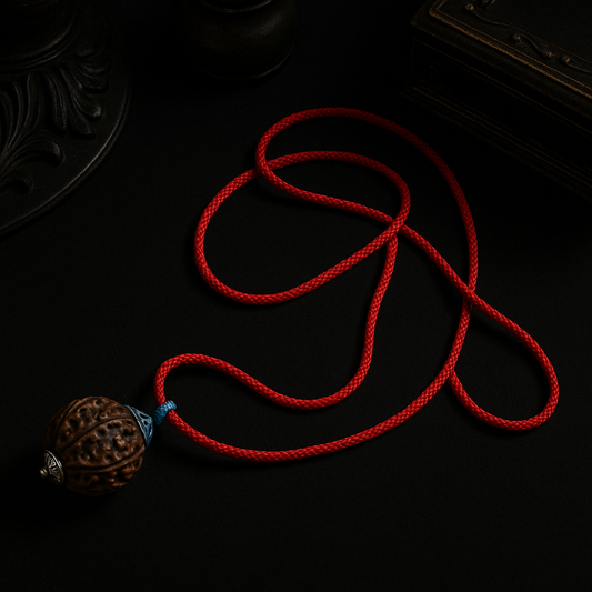7 Mukhi Rudraksha Silver Capped Pendant